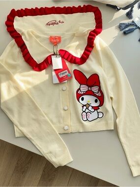 Sanrio My Melody Cream Cardigan with Red Trim